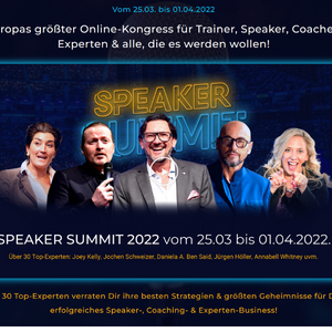 SpeakerSummit 2022! Vom 25. März bis 01. April 2022